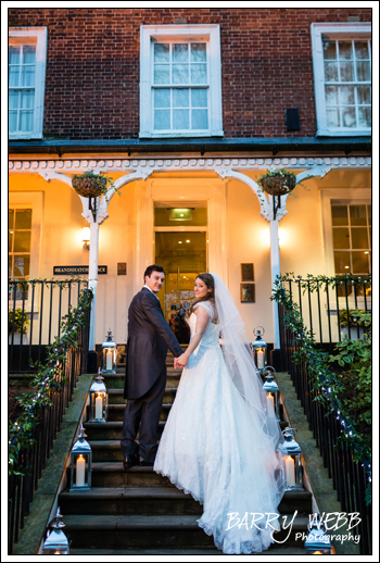 On the steps of Brandshatch Place Hotel