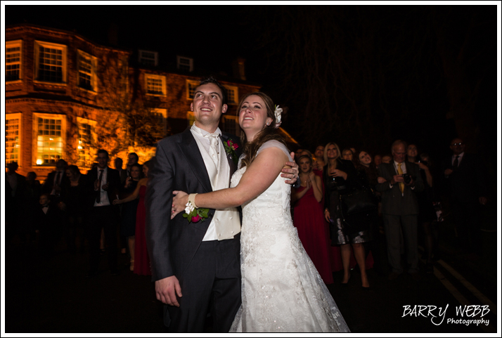 posing before the fireworks