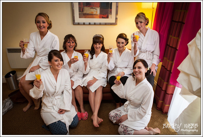 Bridal party getting ready at Castle Cooling Barn in Kent - Wedding Photography