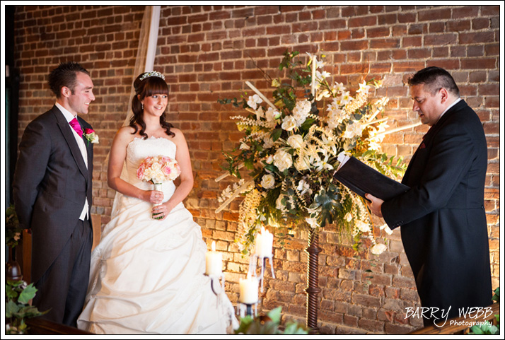 The ceremony at Castle Cooling Barn in Kent - Wedding Photography