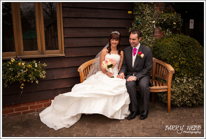 The bride and groom posing at Castle Cooling Barn in Kent - Wedding Photography
