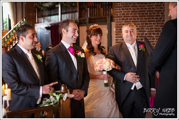 The Bride and Groom at Castle Cooling Barn in Kent - Wedding Photography