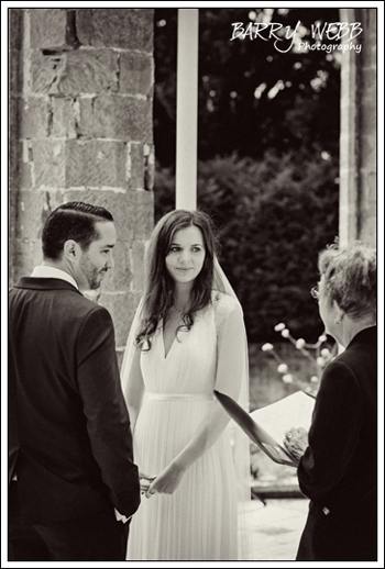 The bride and groom at ceremony