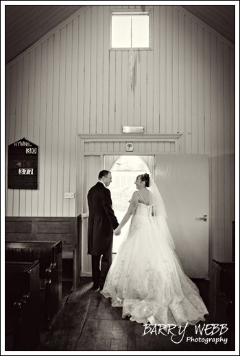 Inside the old church at Kent Life in Maidstone, Kent - Wedding Photography