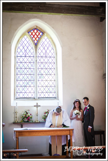 Signing the resiter at Waltham Church in Kent