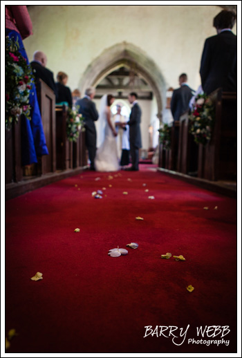 Flower petals at Waltham Church in Kent