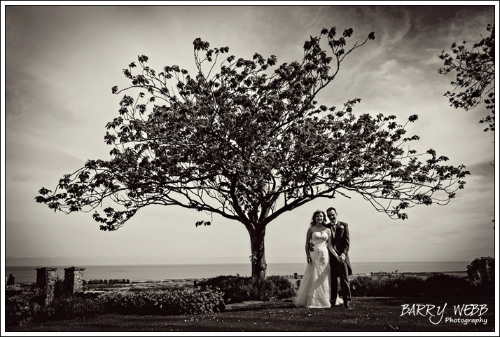 Posing in front of teh cherry tree at Lympne Castle in Kent