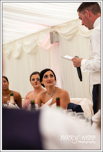 The bride looking on