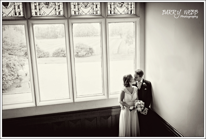 Large window on the staircase at Mountains Country House