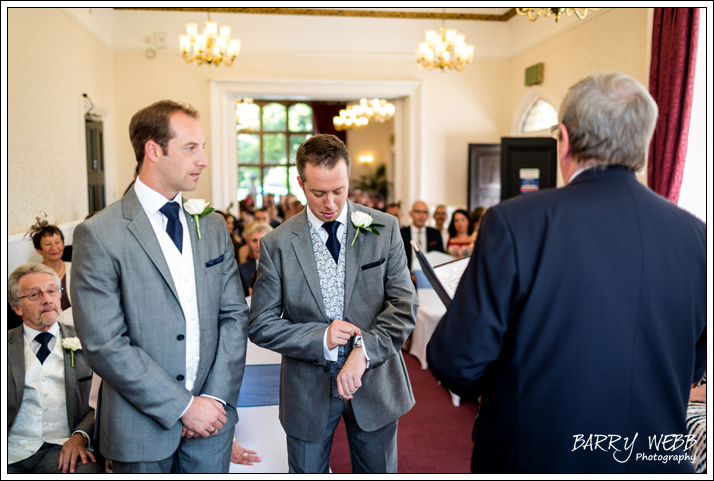 The groom waiting nervously