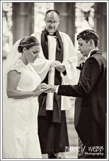 The Exchange of Rings - Wedding at St Giles' Church in Shipboourne